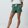 The Galapagos Midrise Shorts In Hunter Green Image - 1