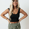 Keeping Cool Smocked Crop Tank In Black Image - 1