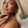 Seed Bead Candy Drop Earrings in Kelly Green Image - 1