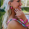 Seed Bead Candy Drop Earrings in Hot Pink Image - 1