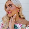 Enamel Twist Stud Earrings in Neon Pink Image - 1