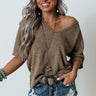 Morning Scroll Knit Shift Top In Mocha Image - 1