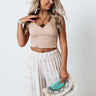 Keeping Cool Smocked Crop Tank In Iced Latte Image - 1