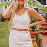Line In The Sand Knit Crop Top In Cream Image - 1