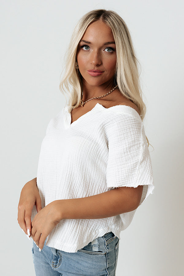 Suddenly In Love Shift Top In White Image - 1