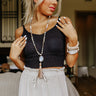 Line In The Sand Knit Crop Top In Black Image - 1