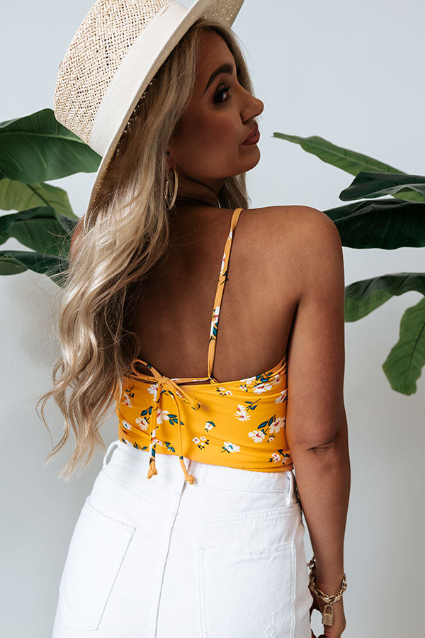 Tikis Please Floral Tankini in Marigold Image - 4