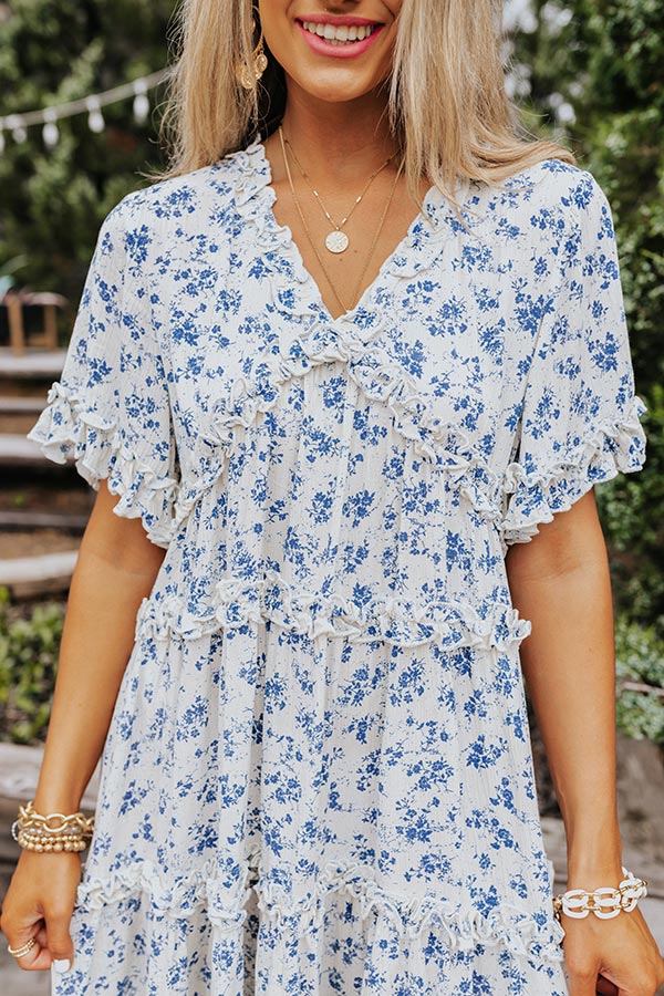 Certified Sweet Floral Babydoll Dress In White Image - 3