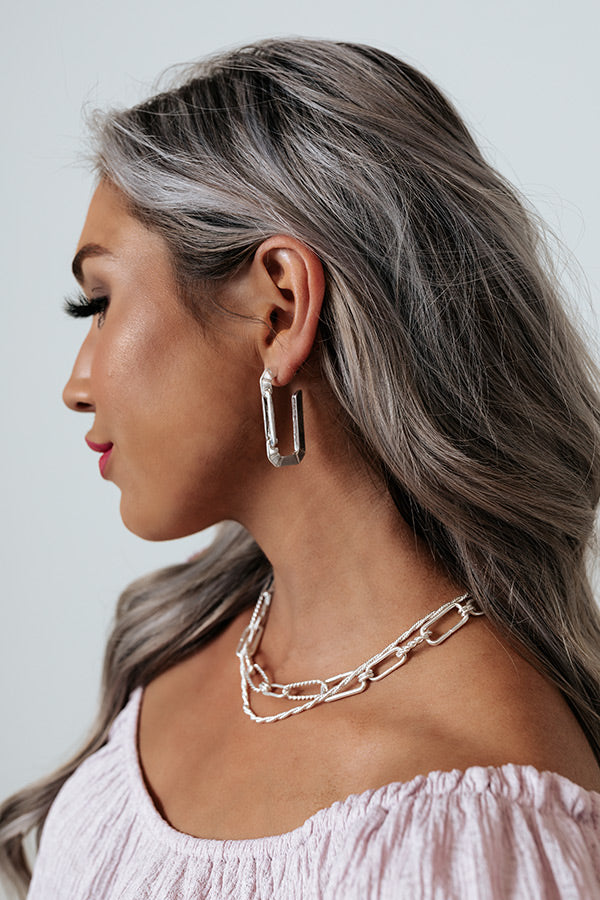 Anchor Down Earrings In Silver