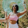 Padre Island Smocked Bikini Top in Pink Image - 1