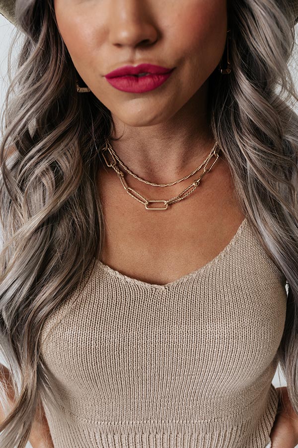 Abundant Flow Link Necklace In Gold