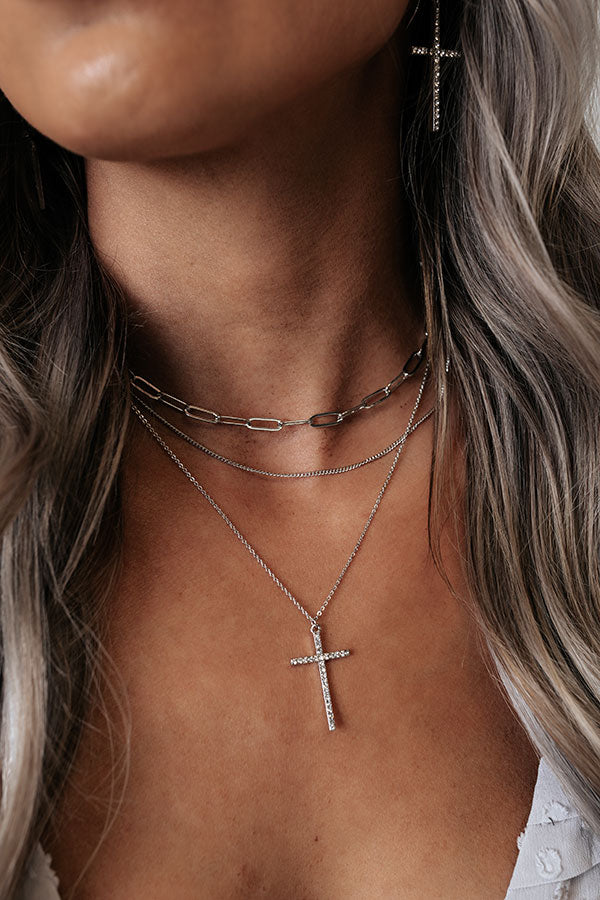 Keep Moving Layered Necklace In Silver