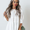 Bright Feeling Babydoll Top In White Image - 1