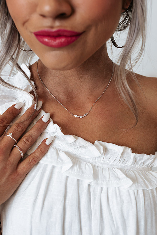 Mark Of True Love Dainty Necklace In Silver