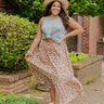 Poised In Paris Floral Skirt In Iced Latte Curves Image - 1