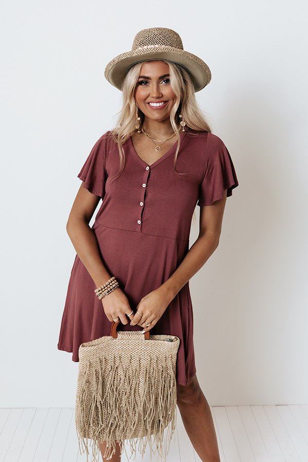 Chic Charmer Shift Dress In Vineyard Grape Image - 2