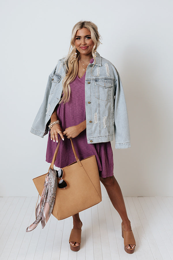 Sweet Notion Shift Dress In Purple