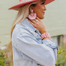 Vacay Mode Fan Earrings In Pink Image - 1