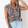 Patio Luxury Embroidered Top In Dark Grey Image - 1