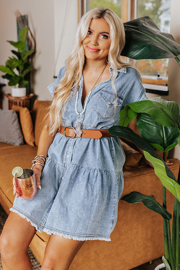 Right Where You Are Denim Dress