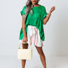 Worth The Bubbly Babydoll Top In Kelly Green Image - 1