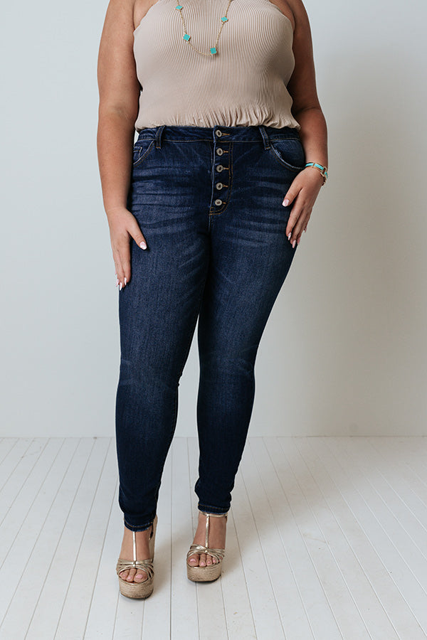 KanCan The Christen High Waist Button Up Skinny Jean Curves Image - 2