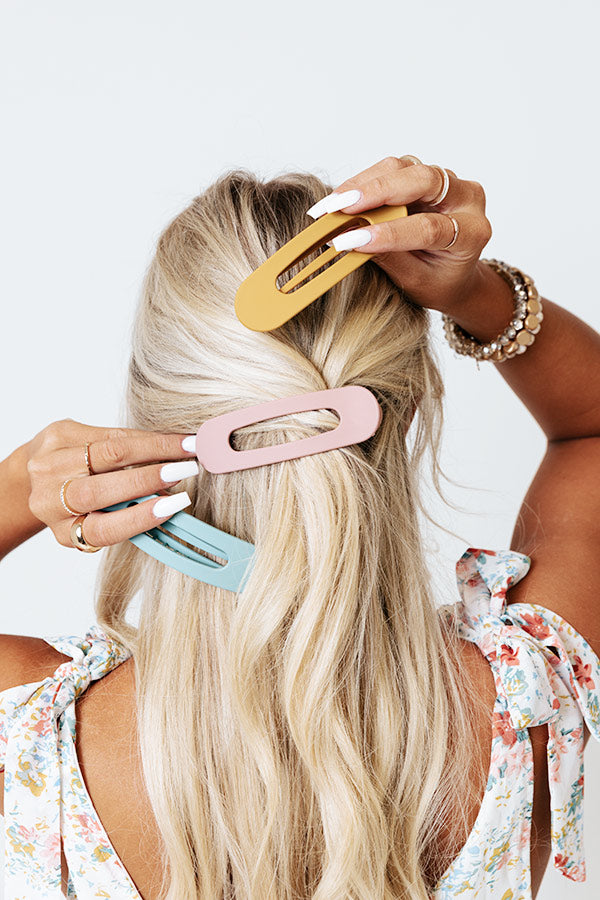 Ready To Succeed Hair Claw Clip Set In Mustard