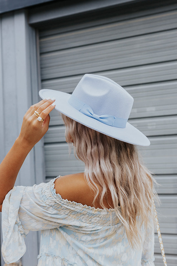 Beloved Beauty Felt Fedora In Sky Blue
