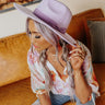 Beloved Beauty Felt Fedora In Lavender Image - 1