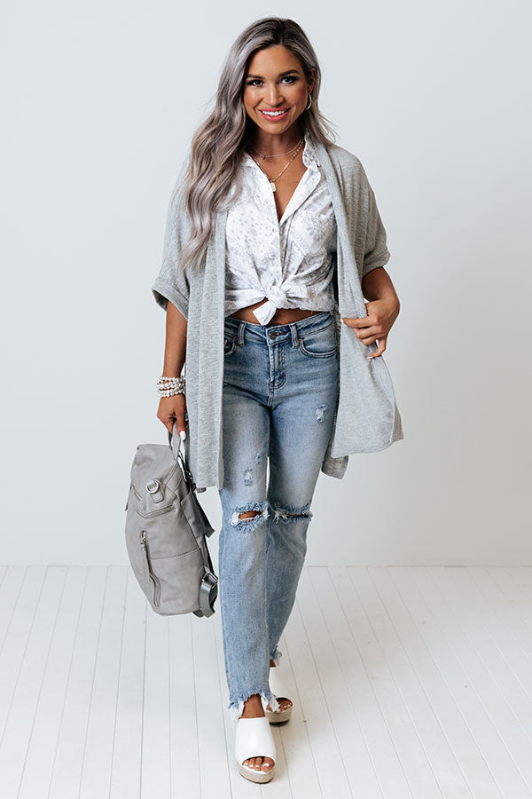 Major Milestone Knit Cardigan In Grey