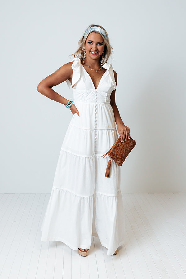 Sweet Muse Linen Maxi In Ivory