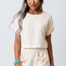 Oh, Tell Me More Crop Top In Cream Image - 1