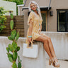 Seaside Sips Shift Dress In Mustard Image - 1