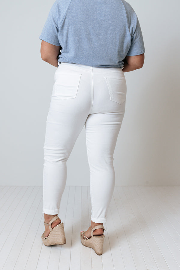 The Massie Midrise Distressed Skinny Curves Image - 4