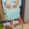 Right On Cue Fringe Crossbody In Seaglass Image - 1