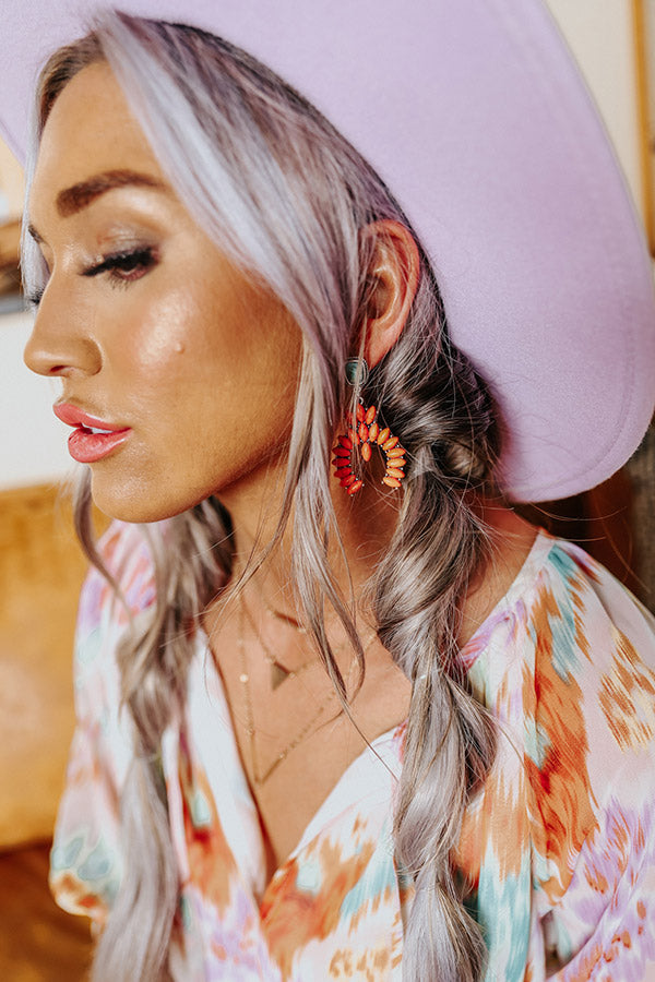 Miles And Memories Turquoise Earrings In Orange