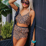 Beach Appeal High Waist Reversible Bikini Bottoms in Leopard Print Image - 1