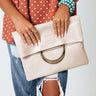 Chic Efforts Faux Leather Clutch In Birch Image - 1