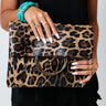 Chic Efforts Faux Leather Clutch In Leopard Print Image - 1