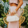 Collecting Stories Woven Clutch In Cream Image - 1