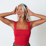 Finest Wine Lace Up Crop Top In Red Image - 1