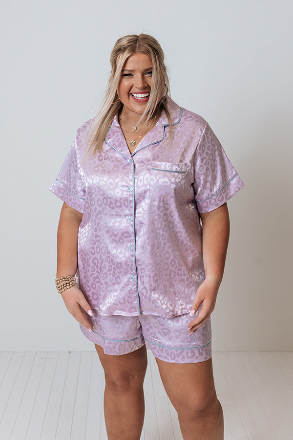 Quiet Moments Satin Top In Lavender Curves Image - 3