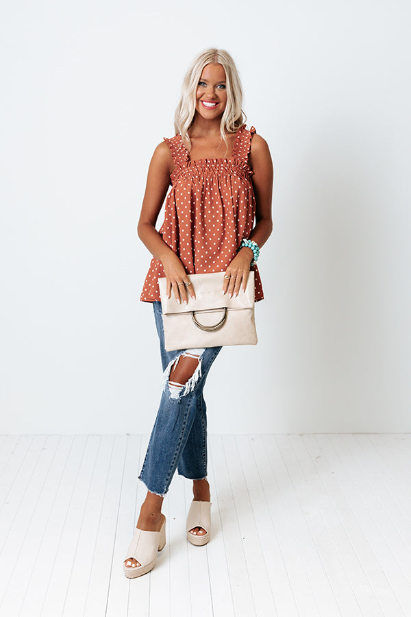 Versailles Swooning Polka Dot Tank In Aurora Red Image - 2