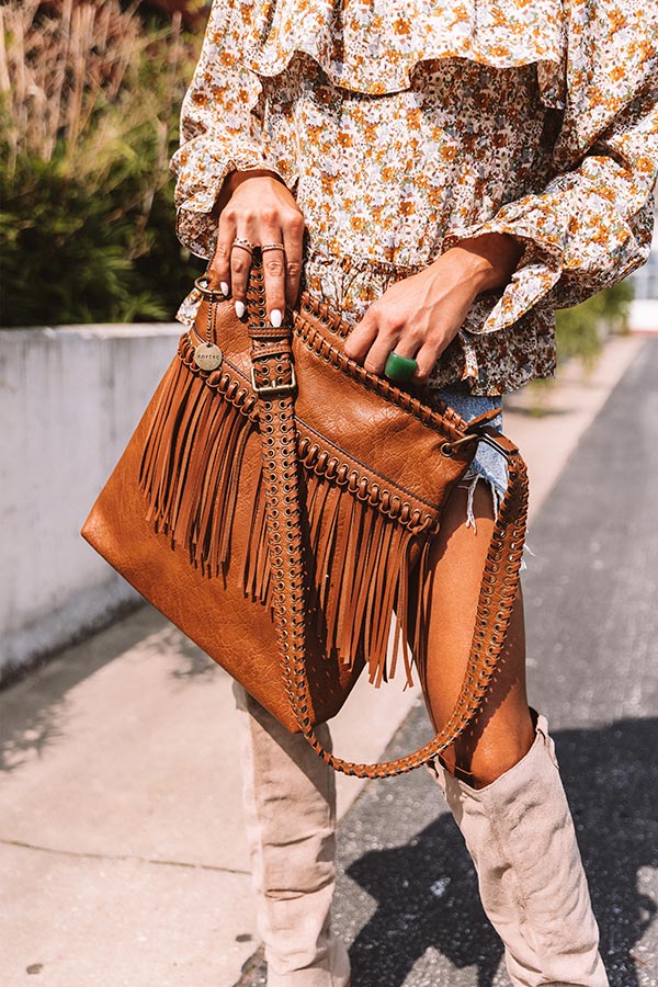 Style Mentor Faux Leather Crossbody In Brown