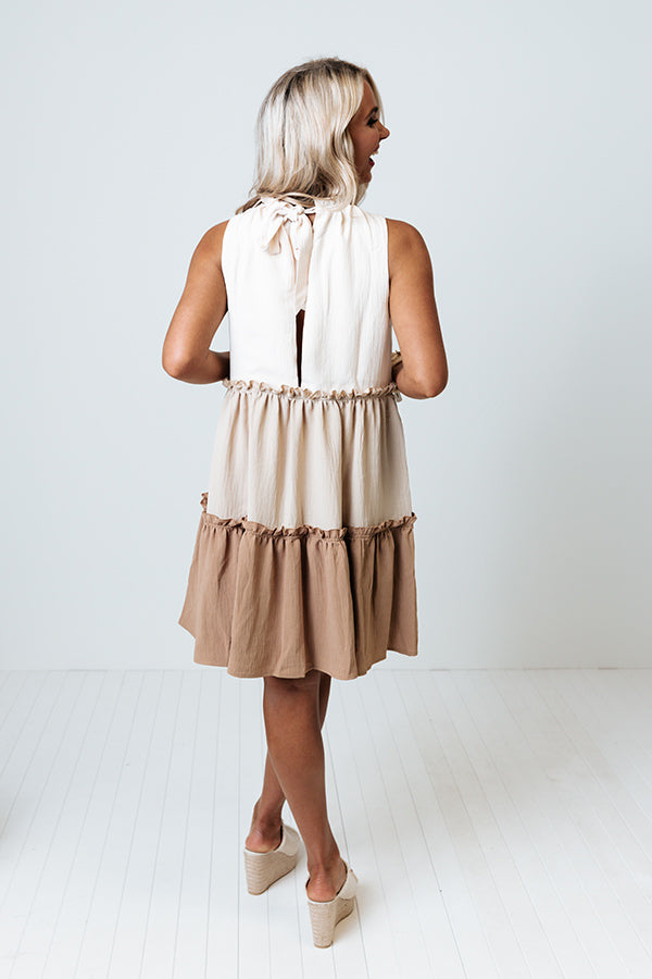 Mystical Charm Shift Dress In Warm Taupe Image - 3