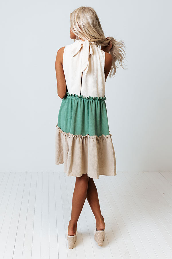 Mystical Charm Shift Dress In Jade Image - 3