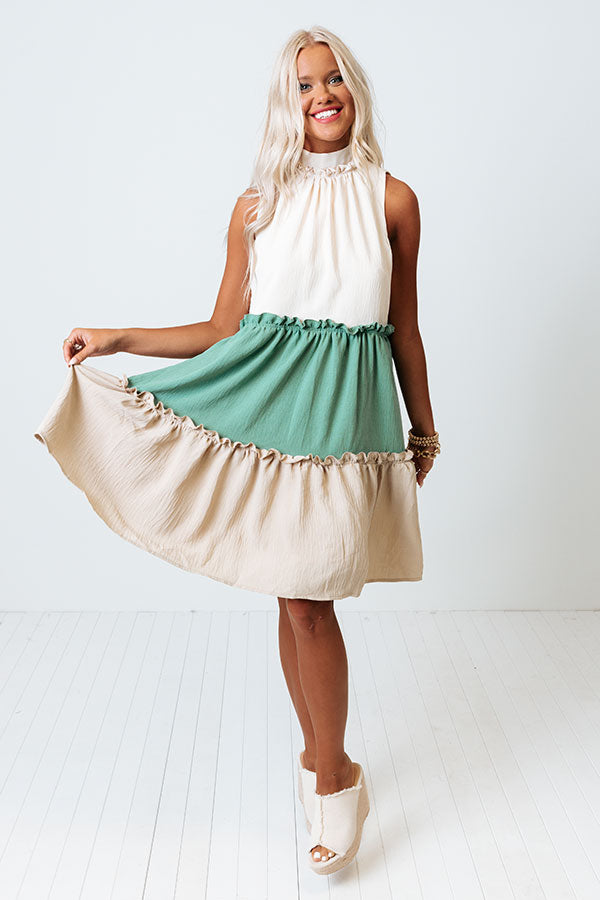 Mystical Charm Shift Dress In Jade Image - 2