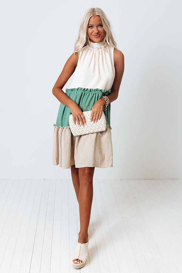 Mystical Charm Shift Dress In Jade Image - 4