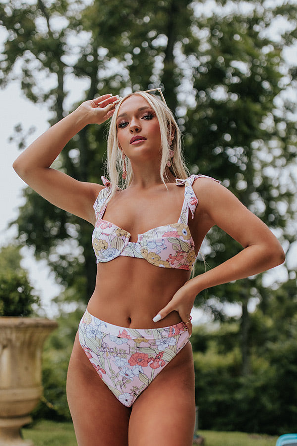 Ultra High Waist Bikini Bottoms in Vintage Bloom