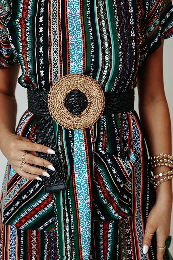 Casa On The Coast Woven Belt In Black Image - 3